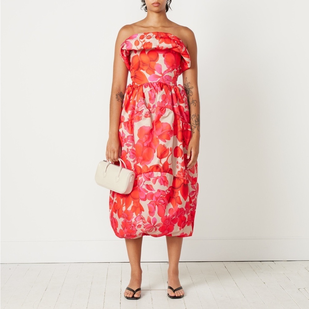Kika Vargas‎ Dress Laila Strapless Midi Sz L